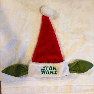 Disney Star Wars Yoda Santa Claus Christmas Hat with Ears Red White Green Adult